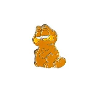 Vintage 1978 Garfield Metal Enamel Pin Jim Davis Retro 70s Cartoon Cat Art